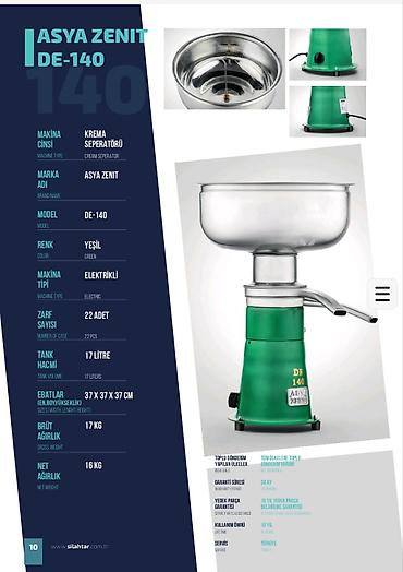 qantel su: Krema Separatörü – Sübitaş DE-140 / Asya Zenit DE-140 Südlə işləyən — 2