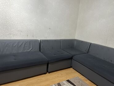 реставрация мебель: Угловой диван, цвет - Серый, Б/у