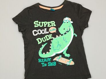 czarna koszulka dziecięca: Koszulka, Little kids, 8 lat, 122-128 cm, stan - Dobry