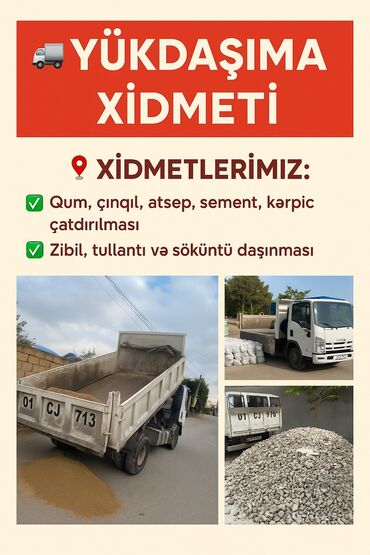 Gips: Hər növ zibil, tullantı və söküntülərin daşınması xidməti təklif