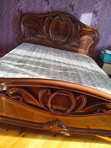 gül refi: İşlənmiş, İkinəfərlik çarpayı, Bazasız, Matras ilə, Siyirməsiz — 1