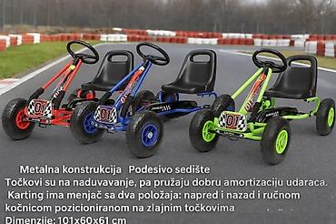 Dečije sportske igračke: Dečji pedalan karting „01“ - Robusna metalna konstrukcija - Podesivo — 1