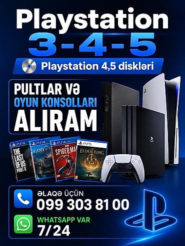 PlayStation 3, 4 və 5 üçün oyun konsolları və pultları alınır. PS4 və lalafo.az -da PlayStation 3, 4 və 5 üçün oyun konsolları və pultları alınır. PS4 və