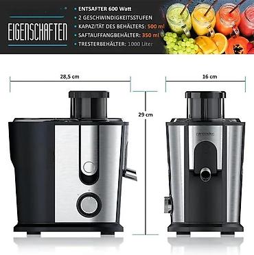 Sokovnici: Sokovnik Gorenje – 600 W, nerđajući čelik - Snaga: 600 W za brzo — 4