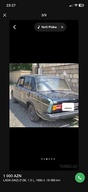 qaz balonu qiymətləri: VAZ (LADA) 2106: 1.3 l | 1982 il 16080 km Sedan — 3