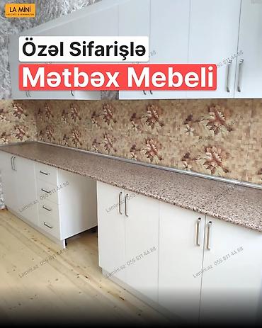 Мебель: Özəl sifarişlə hazırlanmış mətbəx mebeli - Dizayn: Minimalist, ağ — 1