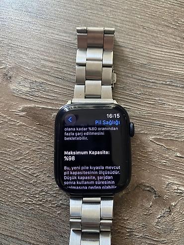 apple watch 1: Apple Watch Series 9 (45 mm), qara rəng korpus, paslanmayan polad — 3