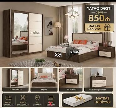 dosek matras satisi: Yataq dəsti – ümumi komplekt Tərkibi: - 3 qapılı dolab (güzgülü — 1