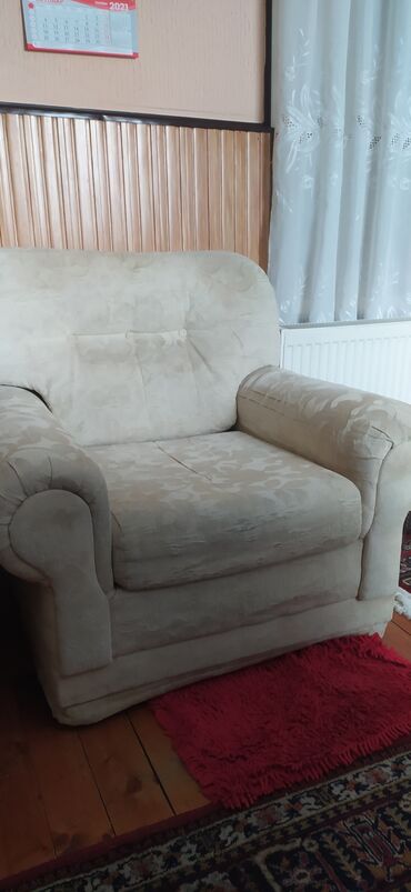 kreveti za spavanje na razvlacenje: Two-seat sofas, Textile, color - Beige, Used