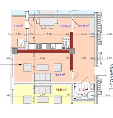 кв барачного типа: 2 комнаты, 55 м², Элитка, 14 этаж, ПСО (под самоотделку)