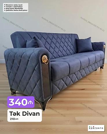 Ev və bağ: Tək divan – 210 sm - Mexanizm: açılan, bazalı (yataq funksiyalı, alt — 1
