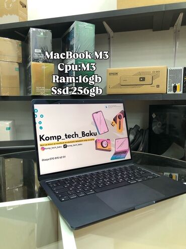 Lenovo: Apple MacBook (M3) - Prosessor: Apple M3 çipi - Operativ yaddaş: 16
