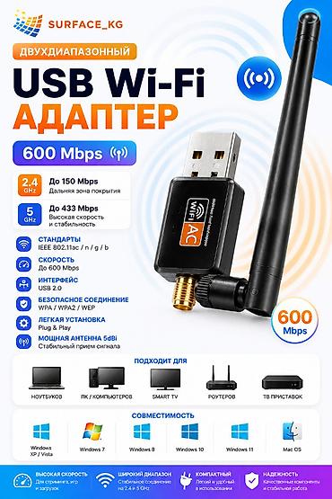 🚀 USB Wi-Fi адаптер Dual Band 600Mbps — стабильный интернет без