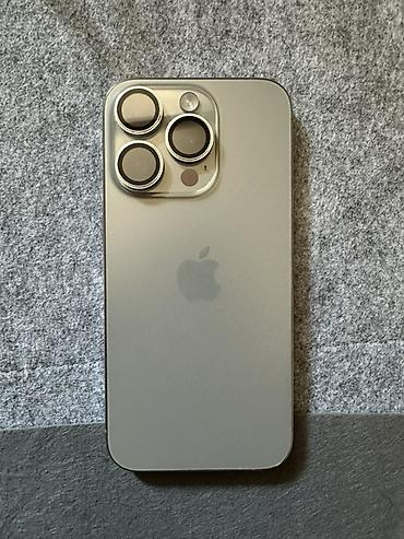 apple studio: IPhone 15 Pro, Б/у, 256 ГБ, Natural Titanium, Кабель, В рассрочку, 80 % — 1