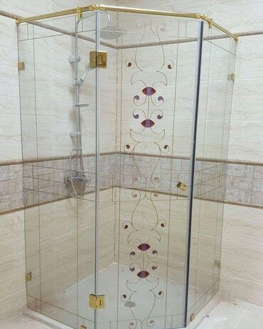 Duş kabinaları, arakəsmələr: Yeni Üstü açıq kabina, Künc üçün, Pulsuz çatdırılma — 5