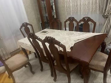 stollar ve stullar: Qonaq otağı üçün, Yeni, Açılmayan, Dördbucaq masa, 8 stul — 4