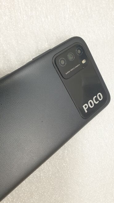 где можно купить бу телефон: Poco M3, Б/у, 64 ГБ, цвет - Черный, 2 SIM