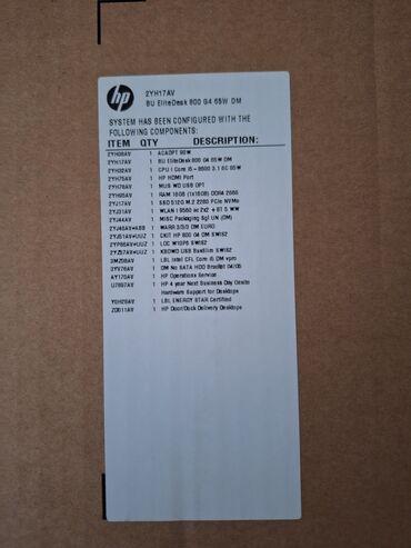 Masaüstü kompüterlər və iş stansiyaları: Mini Desktop, Bu elitedesk 800 g4 65w dm Təzədir, ümumiyətlə istifadə — 9