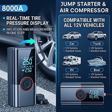 vaz stater: JKUOO Avtomobil Akkumulyatoru Starteri, 180 PSI Hava Pompası ilə, 5.0 — 2