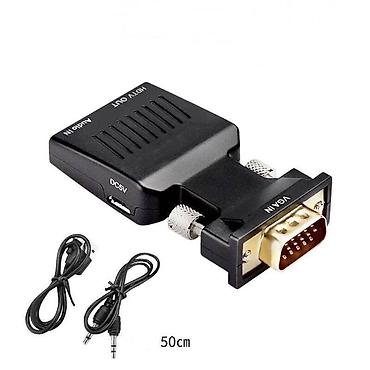 thunderbolt display: Адаптер VGA (male) - HDMI female + audio + кабель питания, Black — 2