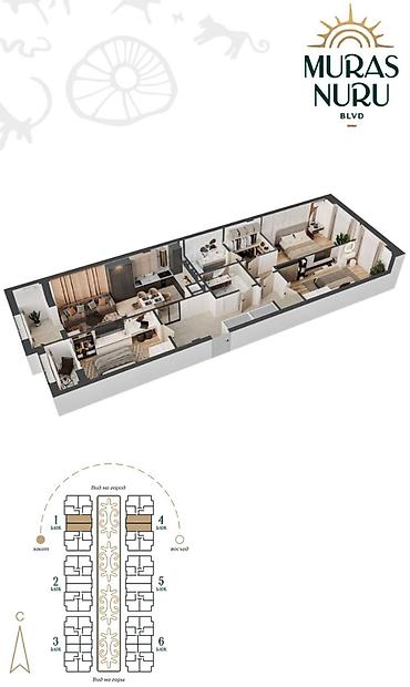 vip: 4 комнаты, 127 м², Элитка, 7 этаж, ПСО (под самоотделку) — 3