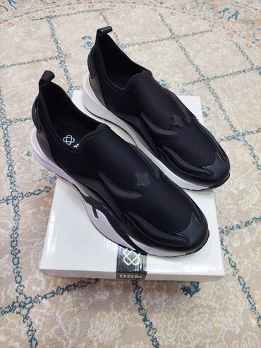 текстильные мужские мокасины: Məhsul: DGN markalı slip-on idman ayaqqabısı - Rəng: Qara üst, ağ