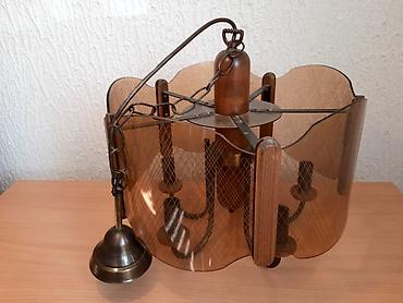 alat za mobilne telefone: Luster mesing, drvo, staklo, 42cm Sirina lustera je 42cm, sa pet — 7