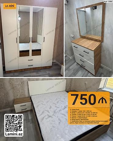 Ev və bağ: Yataq Dəsti – Kod: 12080 Komplekt: - Çarpayı: 160 x 200 sm - Dolab — 1