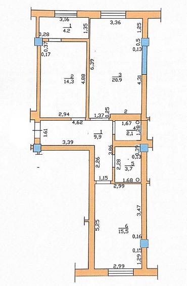 о2 политех: 3 комнаты, 71 м², Политех Элитка, 11 этаж, ПСО (под самоотделку) — 2