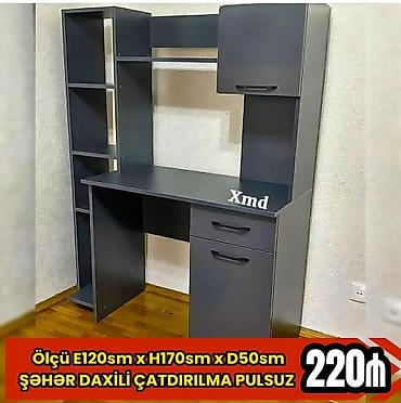 arxa polka: Kompyuter/Masaüstü iş masası – qara rəng - Ölçü: Eni 120 sm x — 1