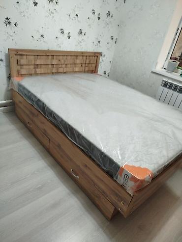 Двуспальные кровати: Город Балыкчы двух спальная кровать с высоким изголовьем и выкатными — 4