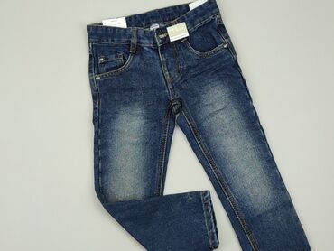 jeansy rurki z wysokim stanem: Jeans, 4-5 years, 104/110, condition - Very good