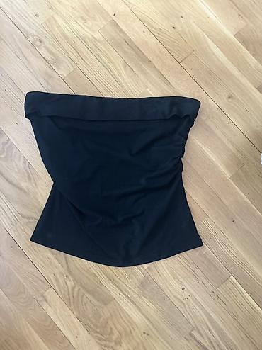 Qara strapless (bornozsuz) top - Rəng: qara - Dizayn: korsetvari