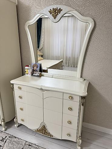 Спальные гарнитуры: Спальный гарнитур, Б/у, Двуспальная кровать, Шкаф, Комод, Кыргызстан, Самовывоз, цвет - Белый — 11