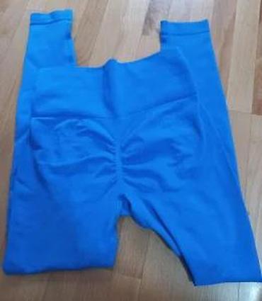 Helanke, biciklistički šortsevi: Ženske sportske helanke – kraljevski plave - Visok struk sa širokim — 22