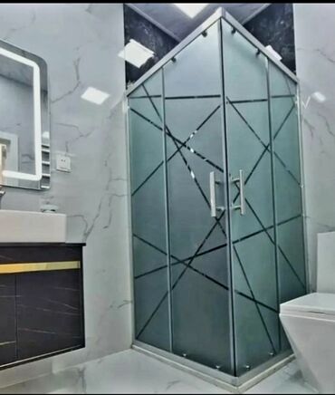 Duş kabinaları, arakəsmələr: Yeni Üstü açıq kabina, Künc üçün, Pulsuz çatdırılma — 4