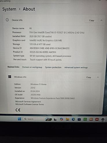 asus notebook adapter: ASUS X515 noutbuk Asus Vivobook 515EAU. Xüsusiyyətləri şəkildə var — 8