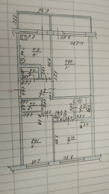 дом на иссык куле: 3 бөлмө, 64 кв. м, 105-серия, 5 кабат, Евроремонт