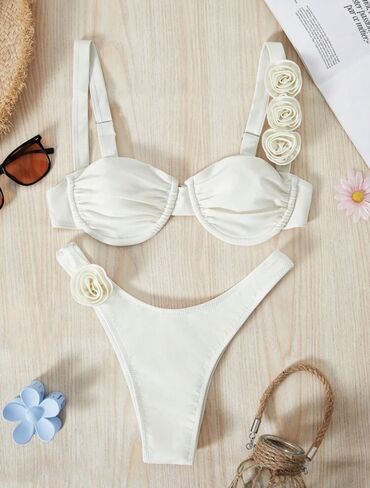 kupaći kostimi 2023: XS (EU 34), S (EU 36), M (EU 38), Single-colored, color - White