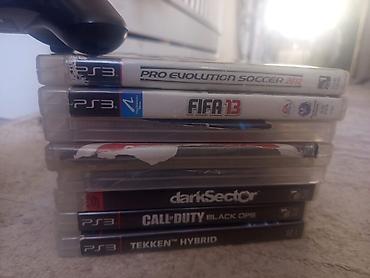 PS3 (Sony PlayStation 3): Игровая консоль Sony PlayStation 3 (модель Slim) с набором дисков — 10