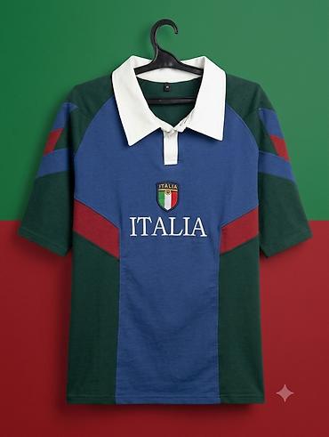 Футбольная/регбийная футболка “ITALIA” с воротником-поло -