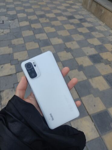 black shark 4 qiymeti: Xiaomi Redmi Note 10S, 128 GB, rəng - Ağ, 
 Barmaq izi, Face ID