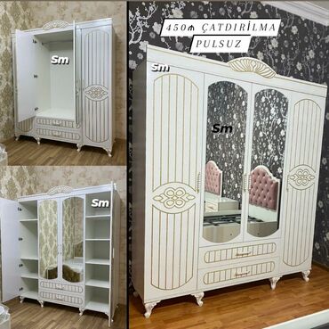 Sifarişlə divanlar: Yeni, Açılan, 4 qapılı Düz dolab, Qarderob, paltar dolabı