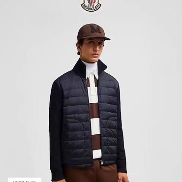 payız geyimləri: Kişi üçün yüngül, quilted önlü zipli jaket/kardiqan hibridi. - — 2
