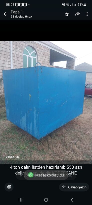 Baklar və çənlər: Bak, Metal, 400 l l