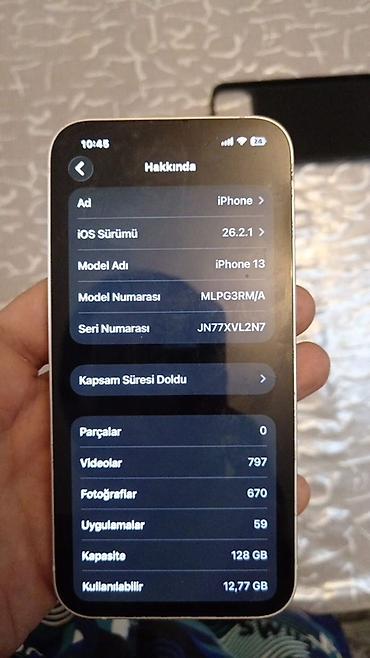 mini iphone x: IPhone 13, 128 GB, Ağ, Face ID — 3