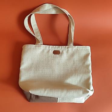 armani tasne: Ručno šivena tote torba – patchwork dizajn u bež i braon tonovima — 7