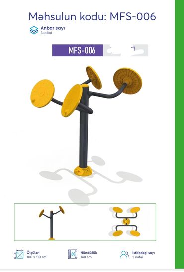 Digər trenajorlar: Açıq hava fitnes avadanlıqları – sarı/qrafit rəng palitrası, metal — 39