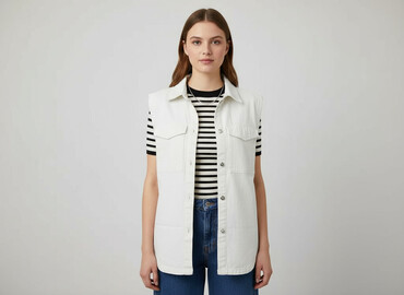 kurtka zara biala: H&M, Women`s waistcoat, size XS