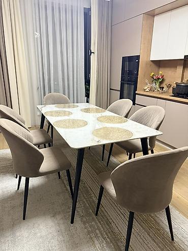 study table: Обеденная группа 6 персон: прямоугольный стол + 6 стульев Стулья по — 1